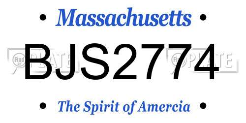 BJS2774 Massachusetts License Plate