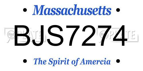 BJS7274 Massachusetts License Plate