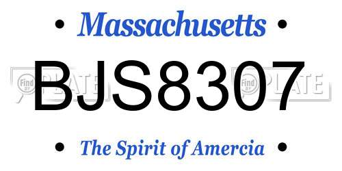BJS8307 Massachusetts License Plate