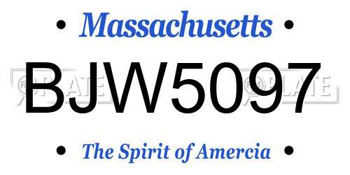 BJW5097 Massachusetts License Plate