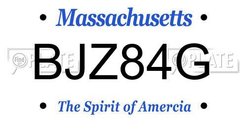 BJZ84G Massachusetts License Plate