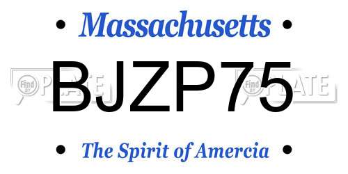 BJZP75 Massachusetts License Plate