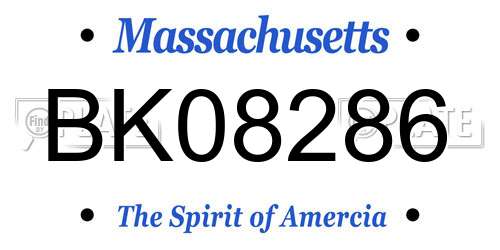 BK08286 Massachusetts License Plate