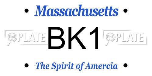 BK1 Massachusetts License Plate