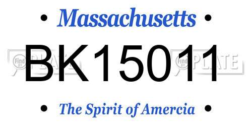 BK15011 Massachusetts License Plate