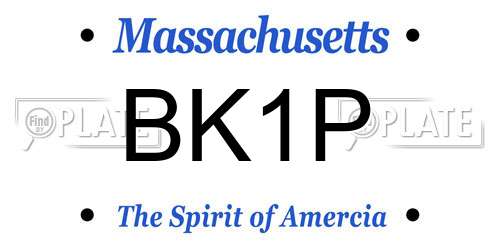 BK1P Massachusetts License Plate