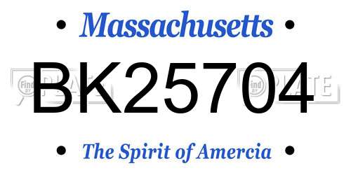 BK25704 Massachusetts License Plate