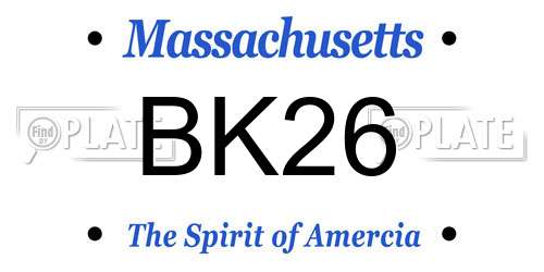 BK26 Massachusetts License Plate