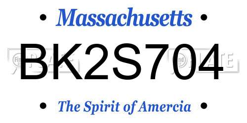 BK2S704 Massachusetts License Plate