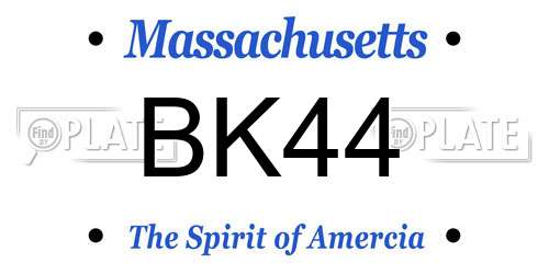 BK44 Massachusetts License Plate