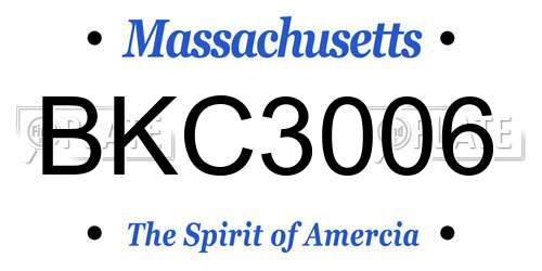 BKC3006 Massachusetts License Plate