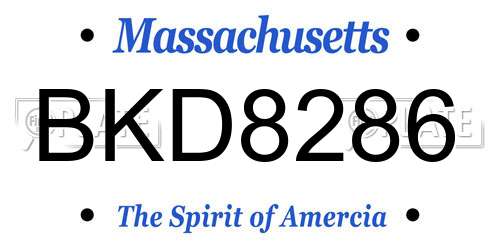 BKD8286 Massachusetts License Plate