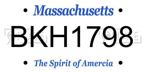 BKH1798 Massachusetts License Plate