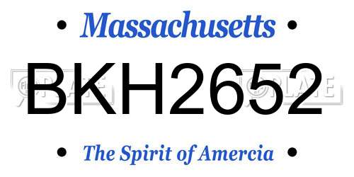 BKH2652 Massachusetts License Plate