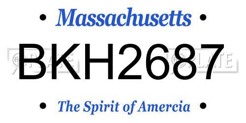 BKH2687 Massachusetts License Plate