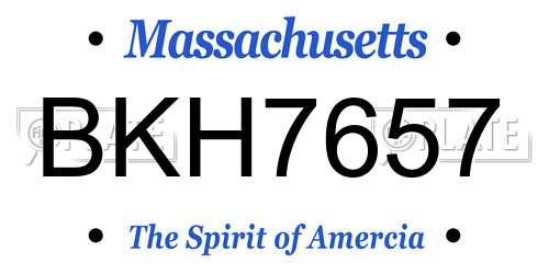 BKH7657 Massachusetts License Plate