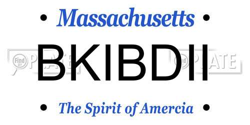 BKIBDII Massachusetts License Plate