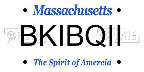 BKIBQII Massachusetts License Plate