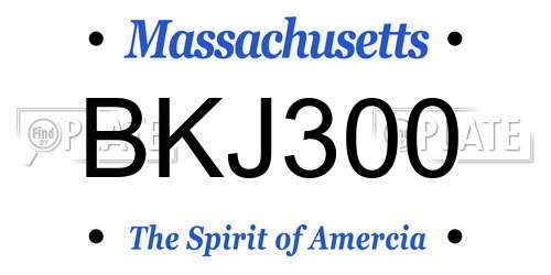 BKJ300 Massachusetts License Plate