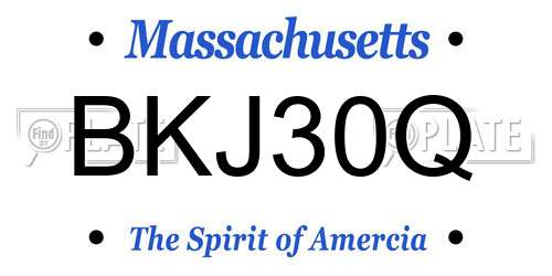 BKJ30Q Massachusetts License Plate