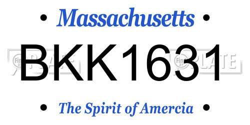 BKK1631 Massachusetts License Plate