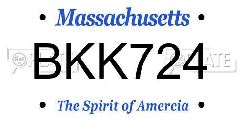 BKK724 Massachusetts License Plate