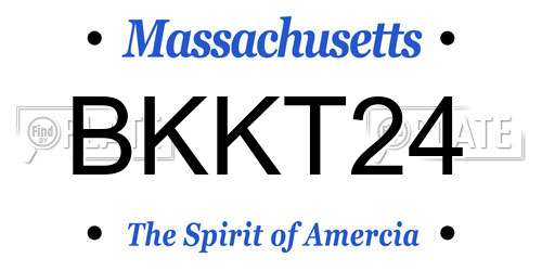 BKKT24 Massachusetts License Plate