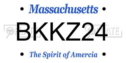 BKKZ24 Massachusetts License Plate