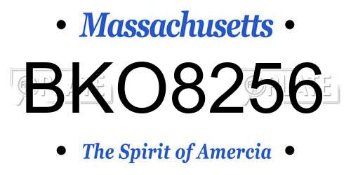BKO8256 Massachusetts License Plate