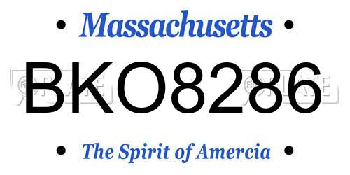 BKO8286 Massachusetts License Plate