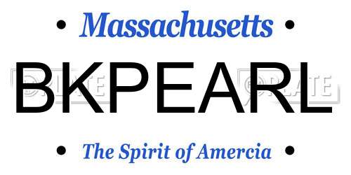 BKPEARL Massachusetts License Plate