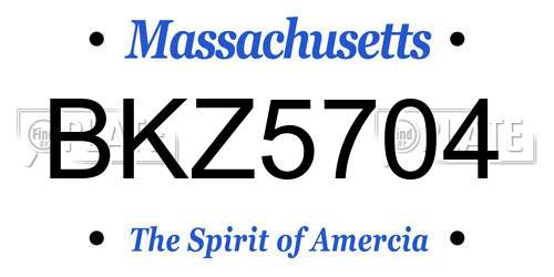 BKZ5704 Massachusetts License Plate