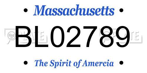 BL02789 Massachusetts License Plate