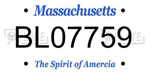 BL07759 Massachusetts License Plate