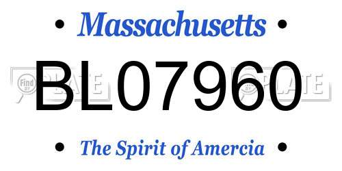 BL07960 Massachusetts License Plate