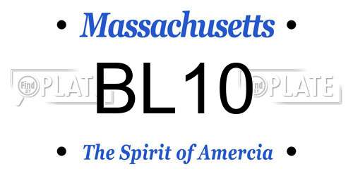 BL10 Massachusetts License Plate