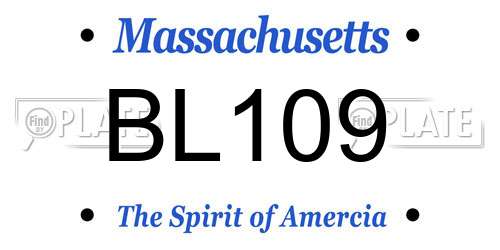 BL109 Massachusetts License Plate