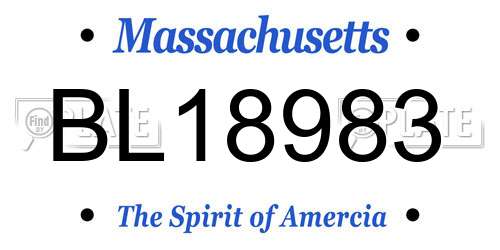 BL18983 Massachusetts License Plate