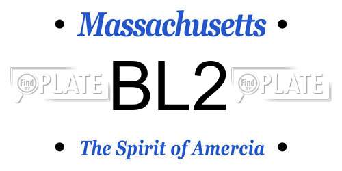 BL2 Massachusetts License Plate