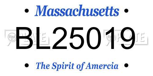 BL25019 Massachusetts License Plate