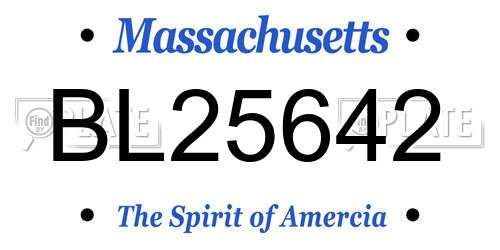 BL25642 Massachusetts License Plate