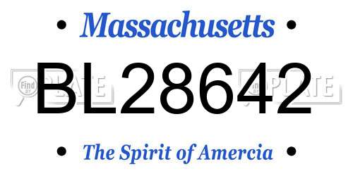 BL28642 Massachusetts License Plate