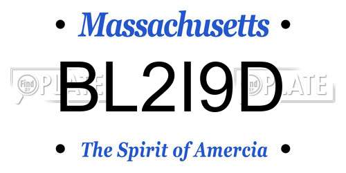 BL2I9D Massachusetts License Plate