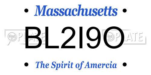 BL2I9O Massachusetts License Plate