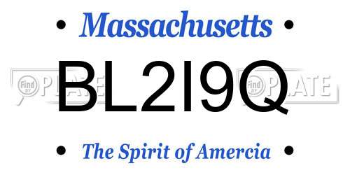 BL2I9Q Massachusetts License Plate