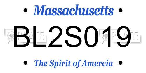BL2S019 Massachusetts License Plate