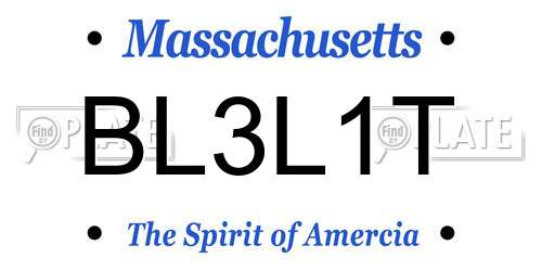 BL3L1T Massachusetts License Plate
