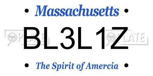 BL3L1Z Massachusetts License Plate