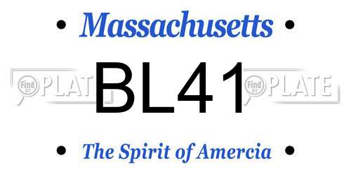 BL41 Massachusetts License Plate