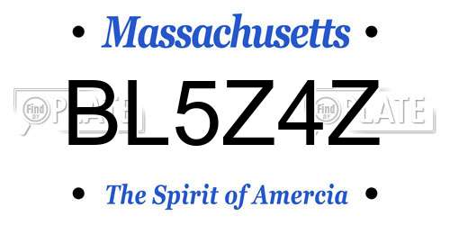BL5Z4Z Massachusetts License Plate